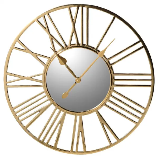 Small Gold Numeral Wall Clock