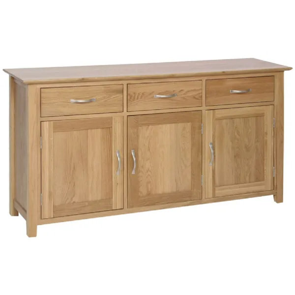 Lacquered Oak 3 Door 3 Drawer Large Sideboard