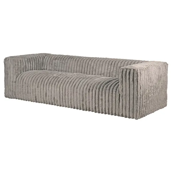 Faux Fur 3 Seater Taupe Sofa