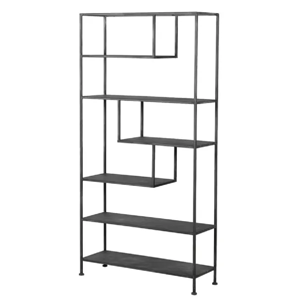 Black Metal Abstract Multi shelf Display Unit