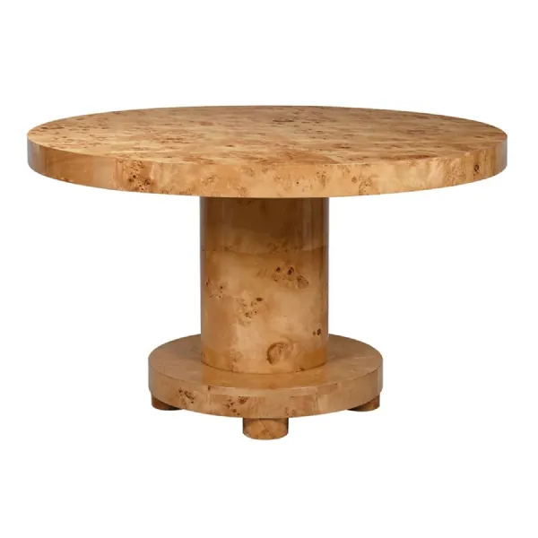 Burl Round Dining Table