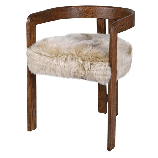 Oak Sheepskin Dining Chair