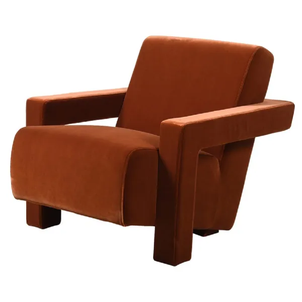 Ezra Burnt Orange Velvet Armchair