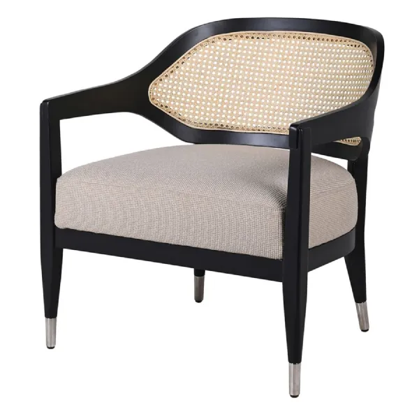 Black Rattan Back Chair