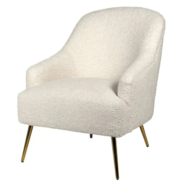 White Faux Sheepskin Chair