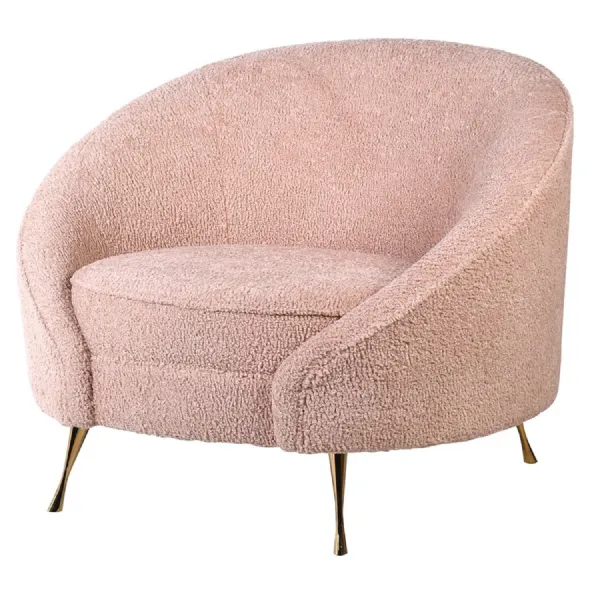 Blush Boucle Curve Chair