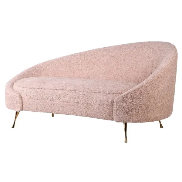 Blush Boucle Curve 2 Seater Sofa
