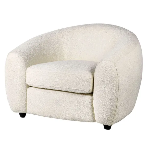Ivory Boucle Armchair