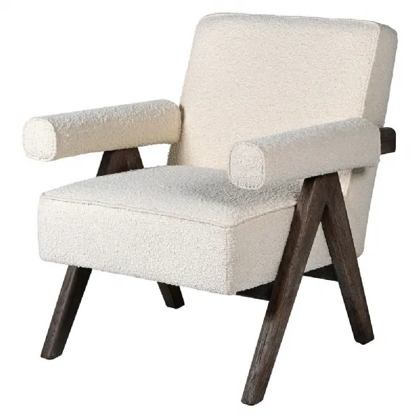 Ivory Boucle Accent Chair