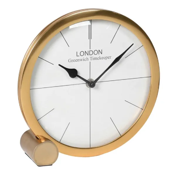 Antique Brass Round Table Clock