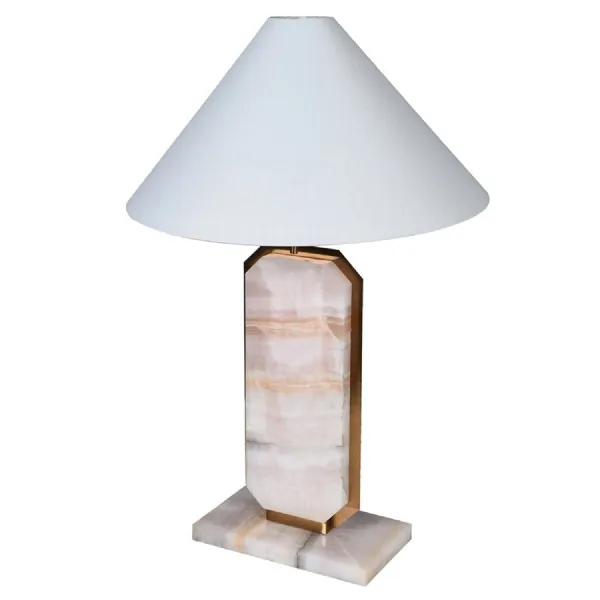 Elysees Blush Marble Table Lamp with Shade