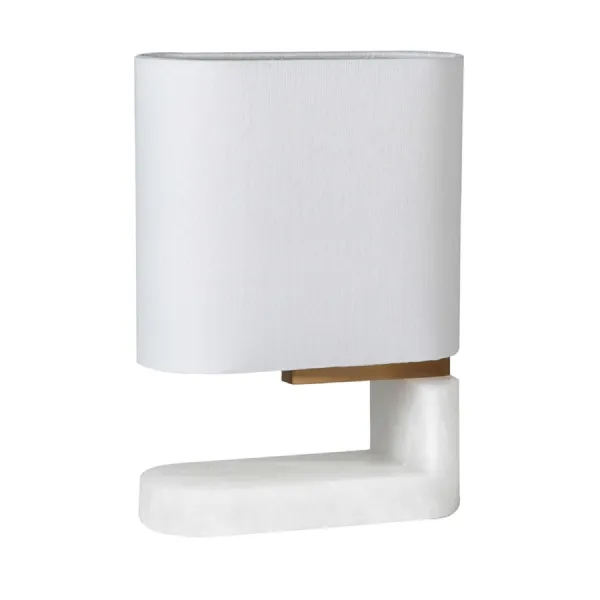 Alabaster Plinth Table Lamp with Shade