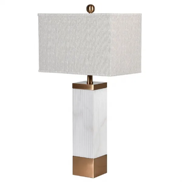 White Marble Pillar Lamp
