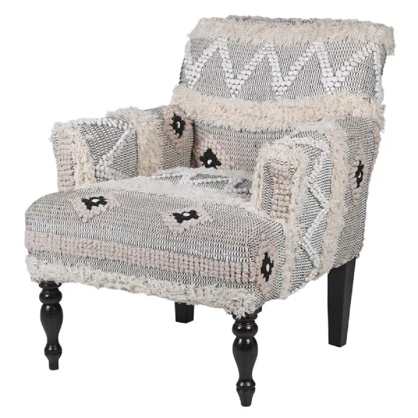 White Woven Tuft Armchair