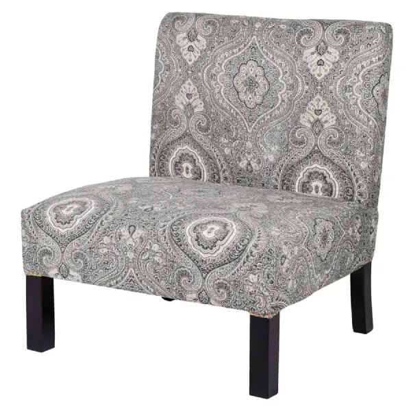 Grey Paisley Slipper Chair