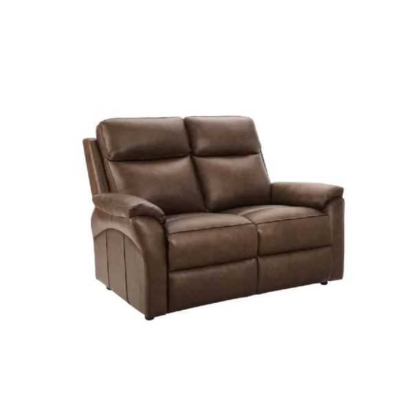 Brown Leather Upholstered 2 Seater Sofa