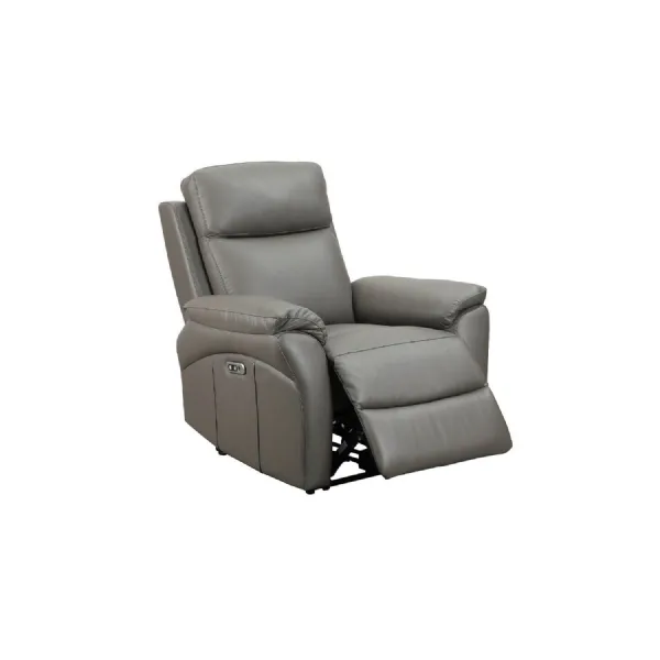 Modern Truffle Leather Electric Recliner Chair