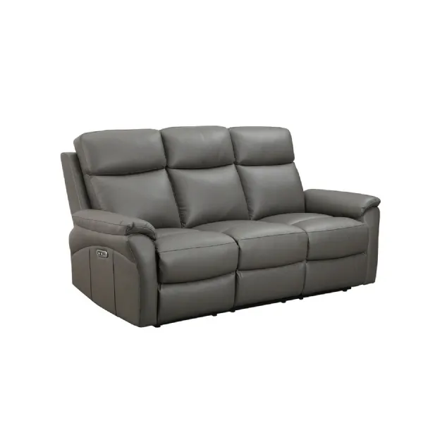 Truffle Leather 3 Seater Electric Recliner Sofa with USB