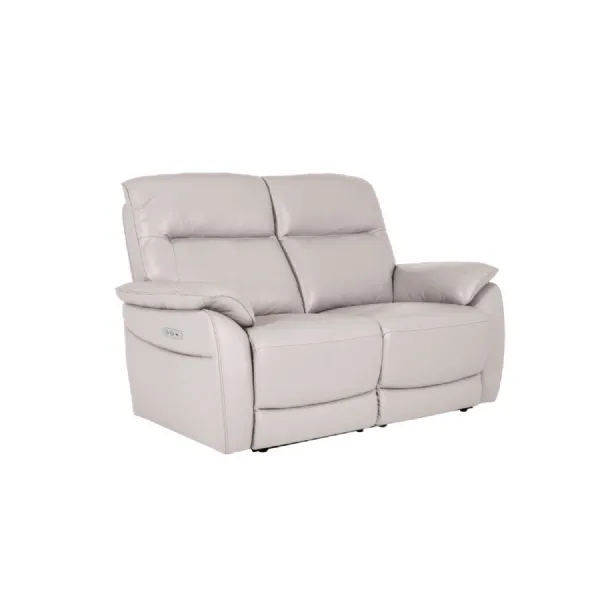 Cashmere Leather 2 Seater Electric Recliner Sofa