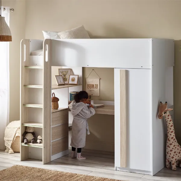 Ocean Highsleeper Pale Wood And White