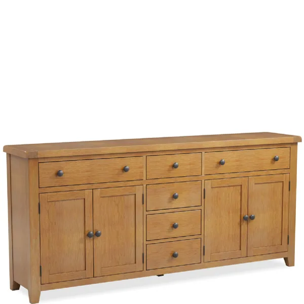 Traditional Solid Oak 4 Door 6 Drawer Wide Multi Sideboard