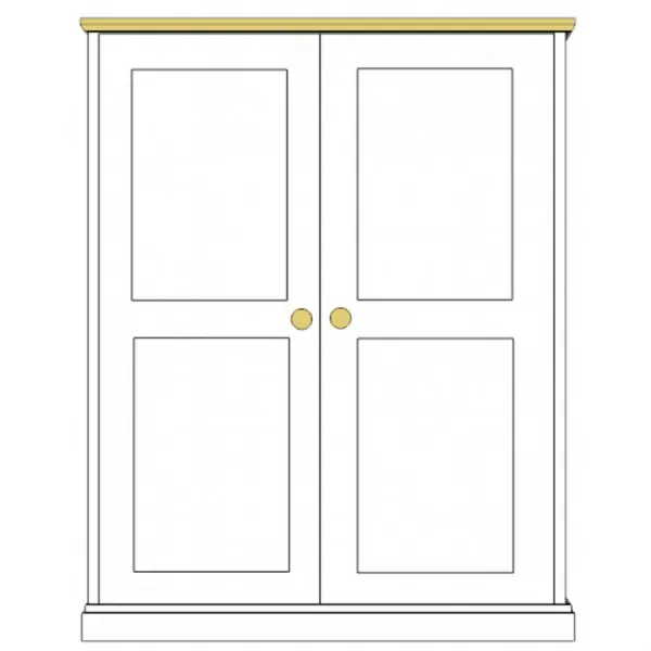 Painted and Solid Oak Top Junior 2 Door Wardrobe