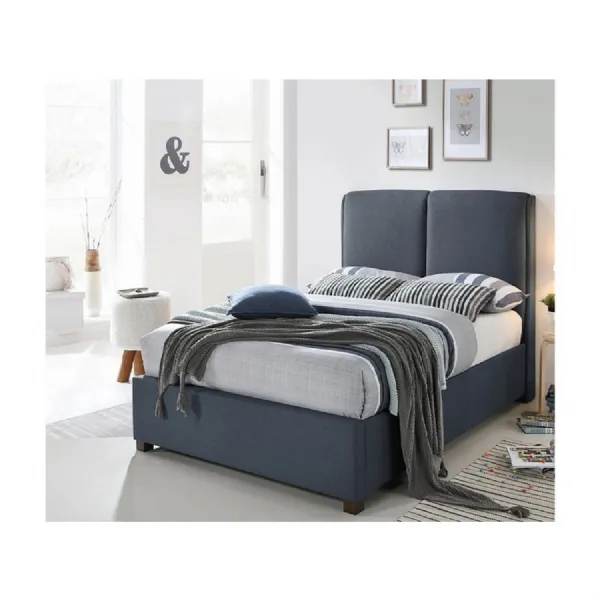 Dark Grey 4ft 6 Contemporary Fabric Bed