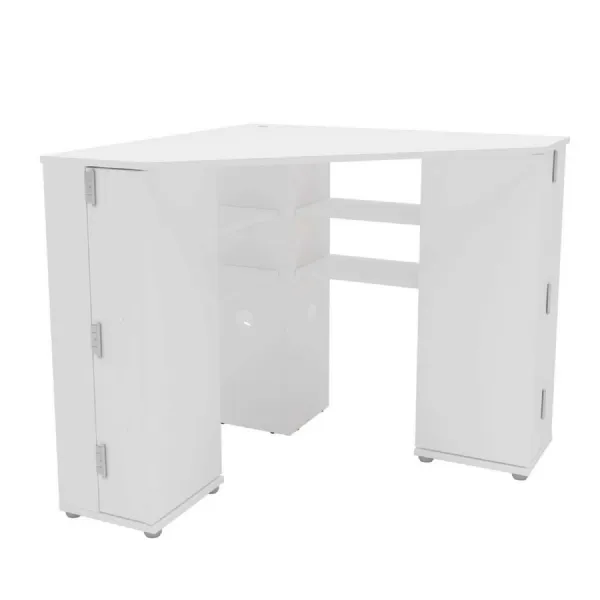 Olivia Corner Dressing Table With Storage White