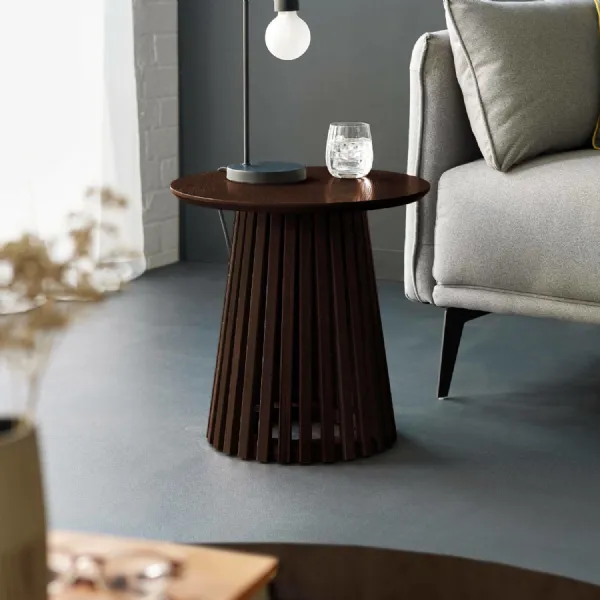 Ollie Dark Oak 45cm Round Lamp Table