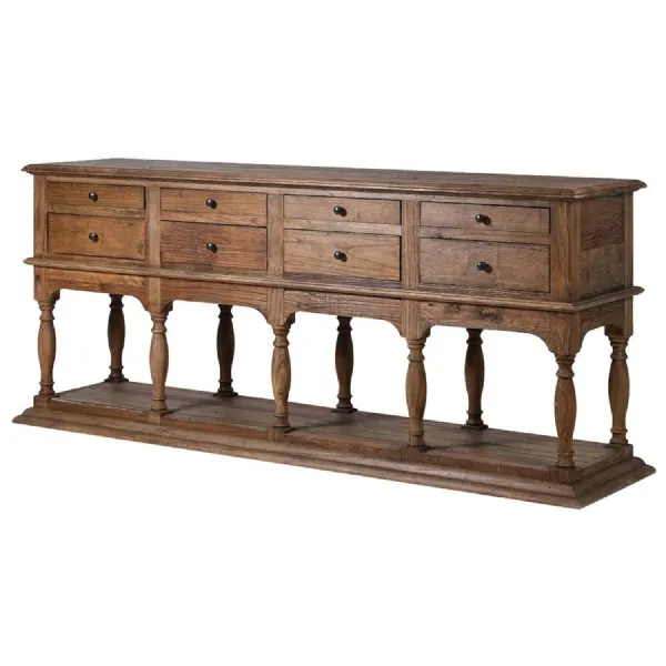 Pine 8 Drawer Sideboard