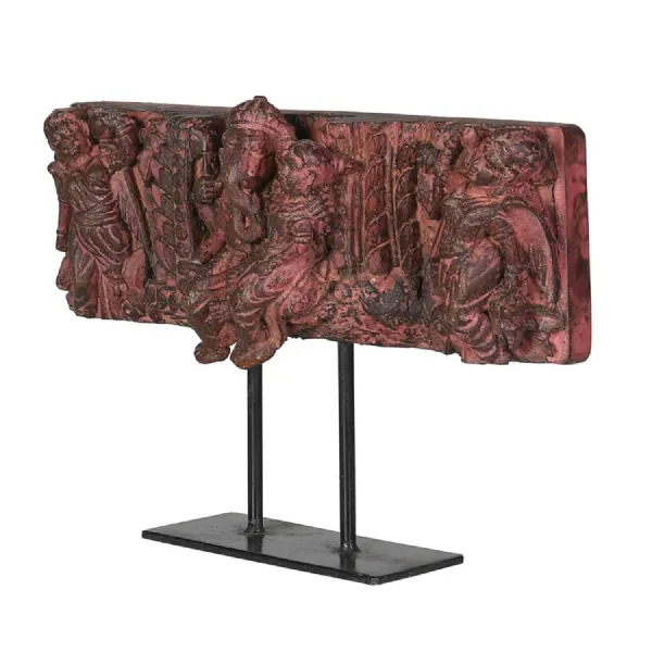 Red Wooden Panel On Stand