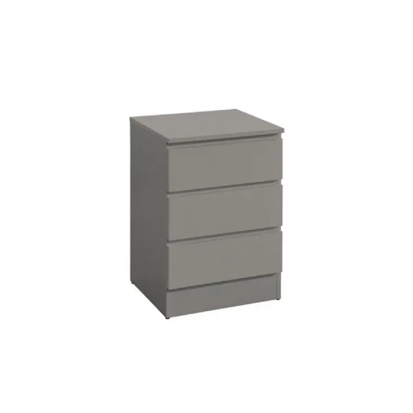 Oslo 3 Drawer Bedside Grey