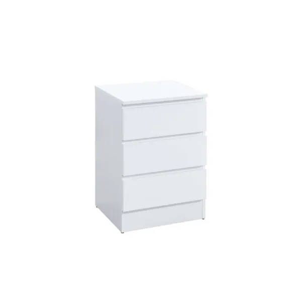 Oslo 3 Drawer Bedside White