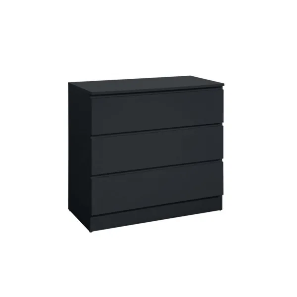 Oslo 3 Drawer Chest Black
