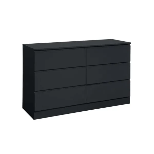Oslo 6 Drawer Chest Black