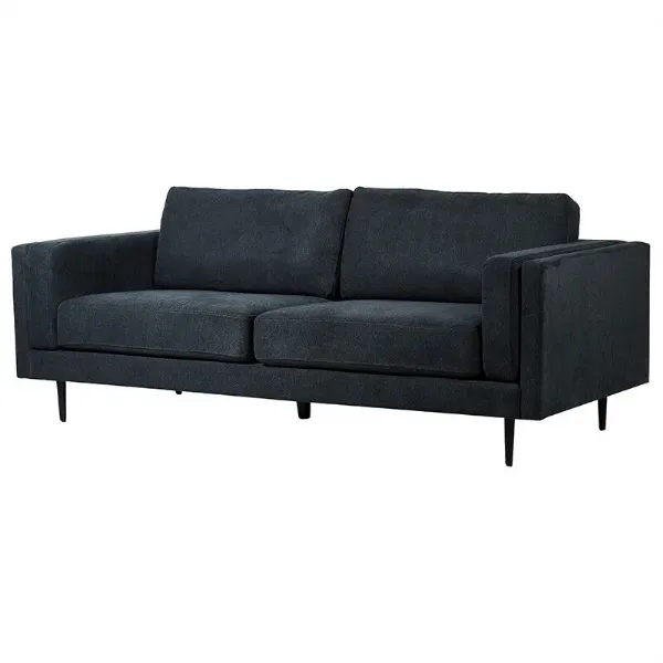 Charcoal Grey 3 Seater Modern Velvet Sofa