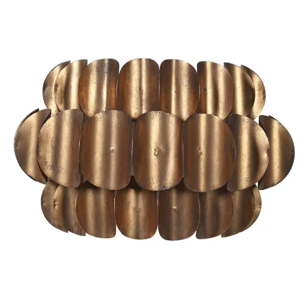 Gold Metal Curved Disc Wall Light
