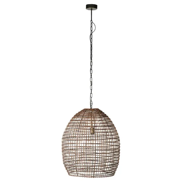 Large Oval Rattan Ceiling Light