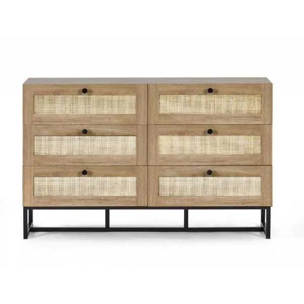 Padstow 6 Drawer Chest Oak