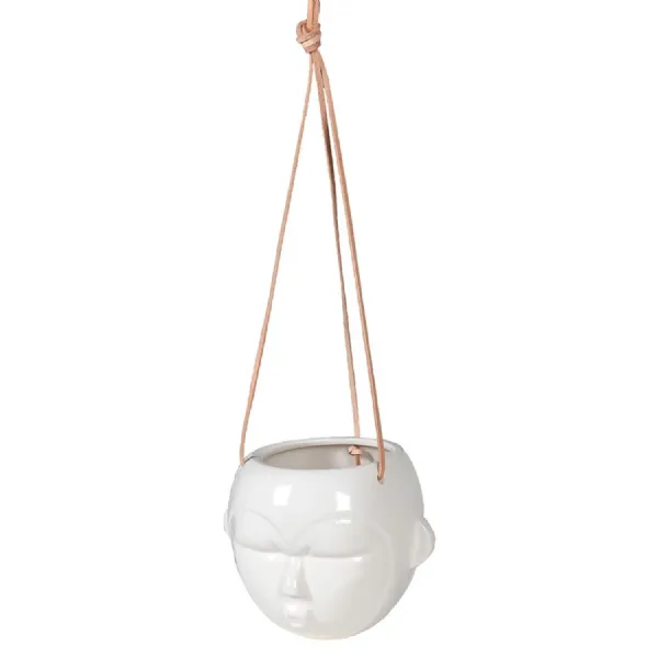 White Double Sided Face Hanging Pot