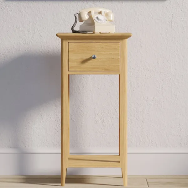 Classic Style Natural Solid Oak Hall Table with 1 Drawer and Lower Shelf