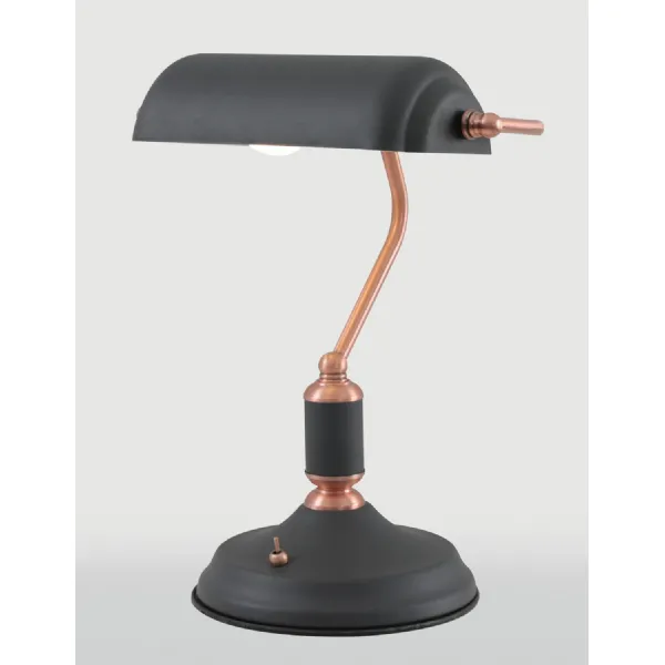 Brent Table Lamp 1 Light With Toggle Switch, Graphite Copper