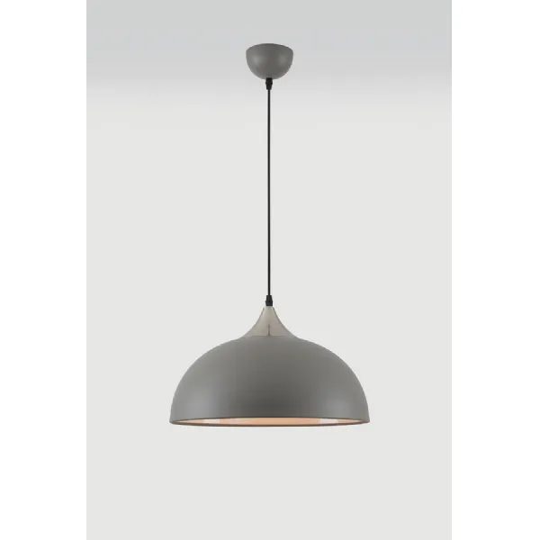 Mayfair 38cm Small Pendant, 1 x E27, Sand Grey Satin Nickel