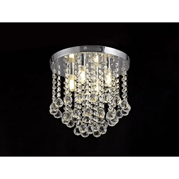 Wembley Ceiling Light, 4 x G9, IP44, Polished Chrome Crystal