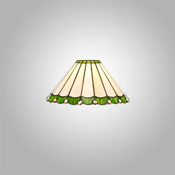Ware Tiffany 30cm Non Electric Shade, Green Cream Crystal. Suitable For E27 or B22 Pendants
