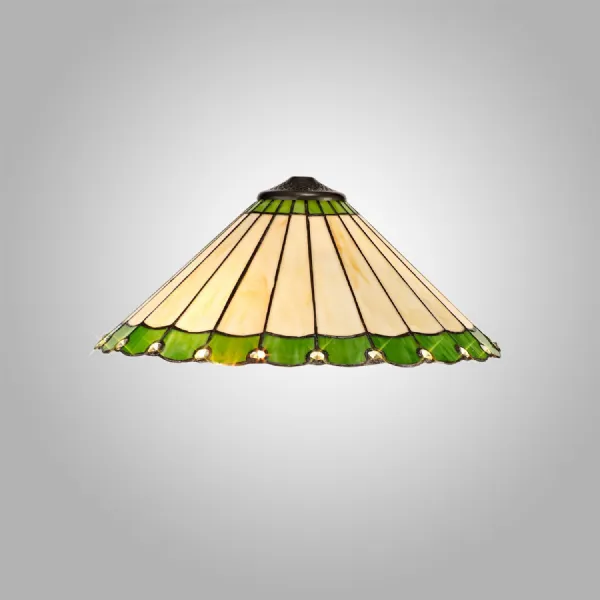 Ware Tiffany 40cm Shade Only Suitable For Pendant Ceiling Table Lamp, Green Cream Crystal