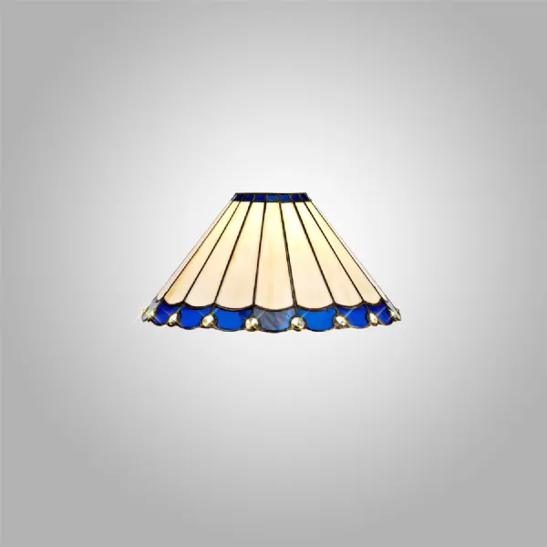 Ware Tiffany 30cm Non Electric Shade, Blue Cream Crystal. Suitable For E27 or B22 Pendants