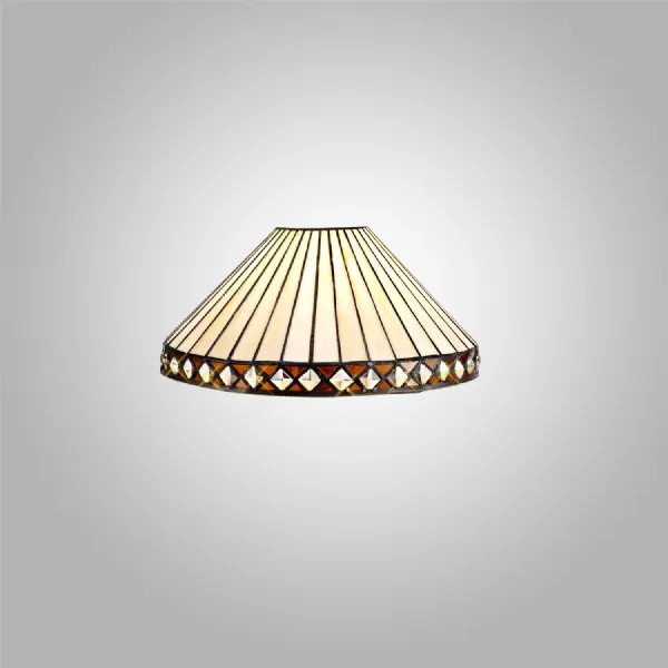 Rayleigh Tiffany 30cm Non electric Shade Suitable For Pendant Ceiling Table Lamp, Amber Cream Crystal. Suitable For E27 or B22 Pendants