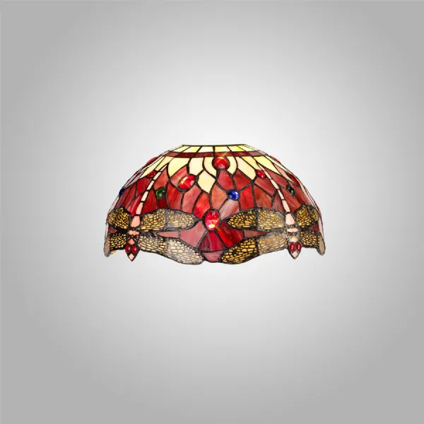 Hitchin Tiffany 30cm Non electric Shade Suitable For Pendant Ceiling Table Lamp, Purple Pink Crystal. Suitable For E27 or B22 Pendants