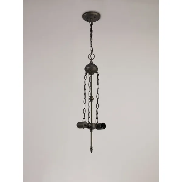 Hayes Uplighter Tiffany Suspension Kit, 2 x E27, Aged Antique Brass